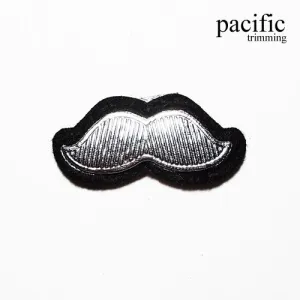 1 5/8" Embroidery Mustache Patch Sew On : PA190156