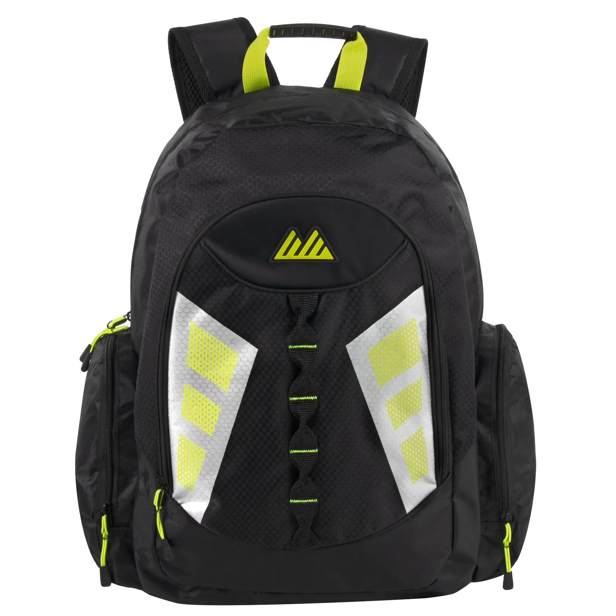 19-inch Mountain Edge Multi Pocket Backpack w Reflective Straps & Panels