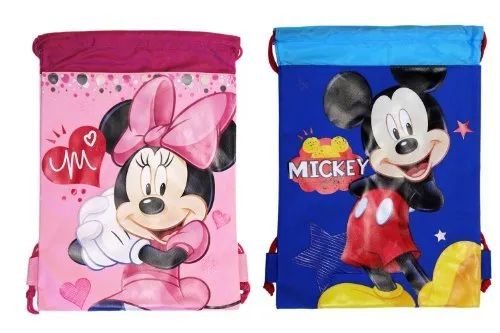 (2ct) Mickey & Minnie Mouse Drawstring Backpack - Large Drawsting Bag