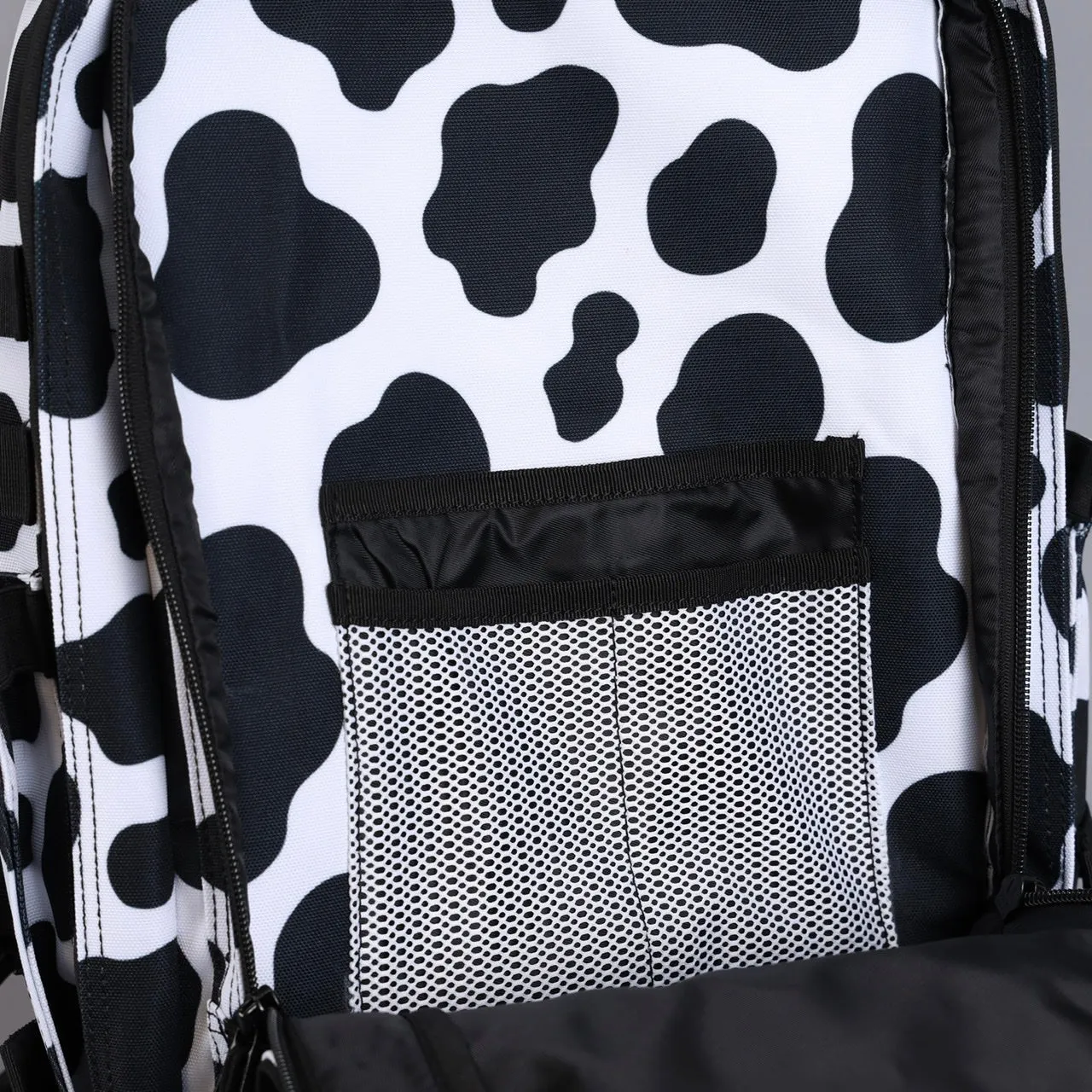 35L Backpack Black White Cow