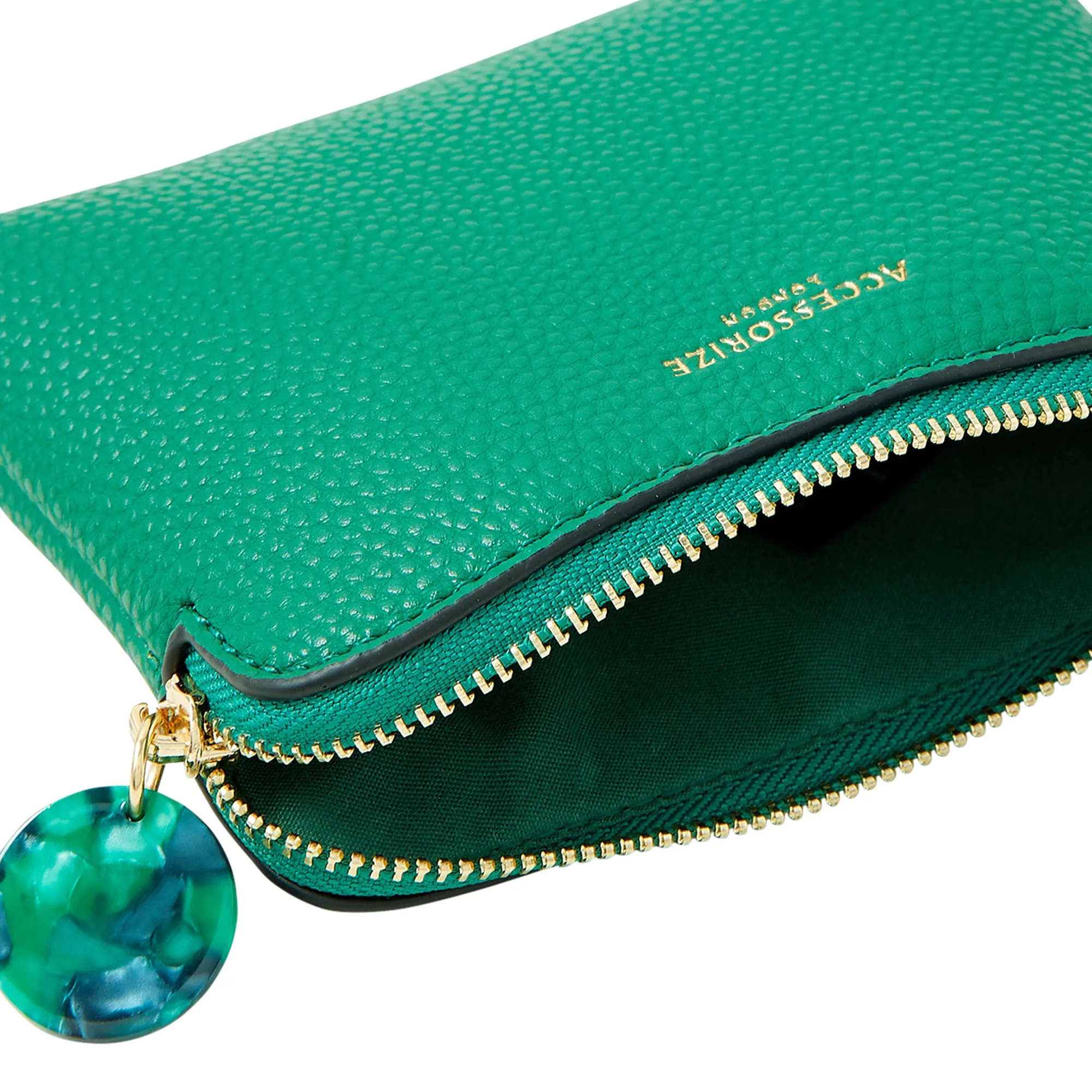 Accessorize London Women's Faux Leather Green Resin Coin Purse