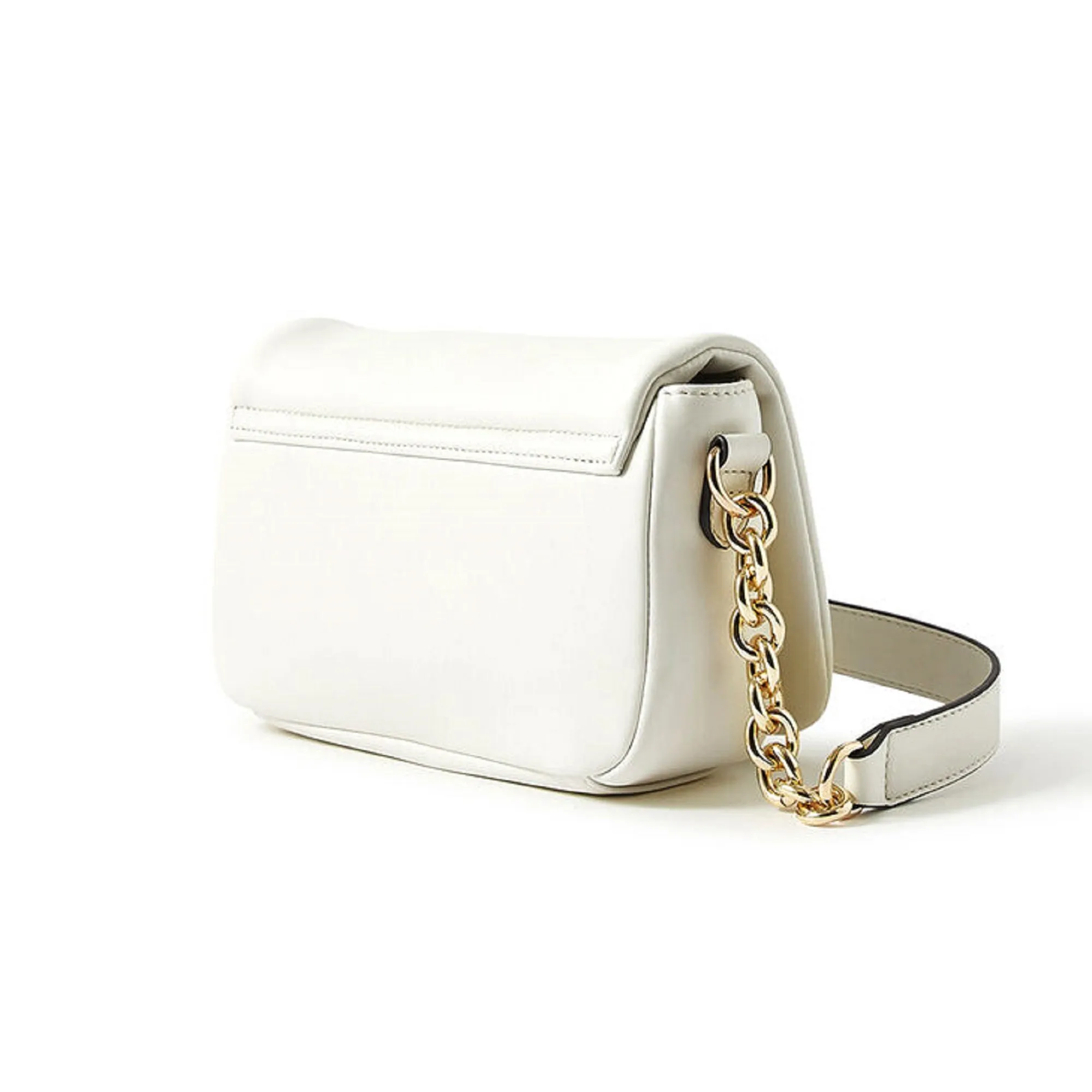 Accessorize London Women's Faux Leather White Metallic Frame Clutch