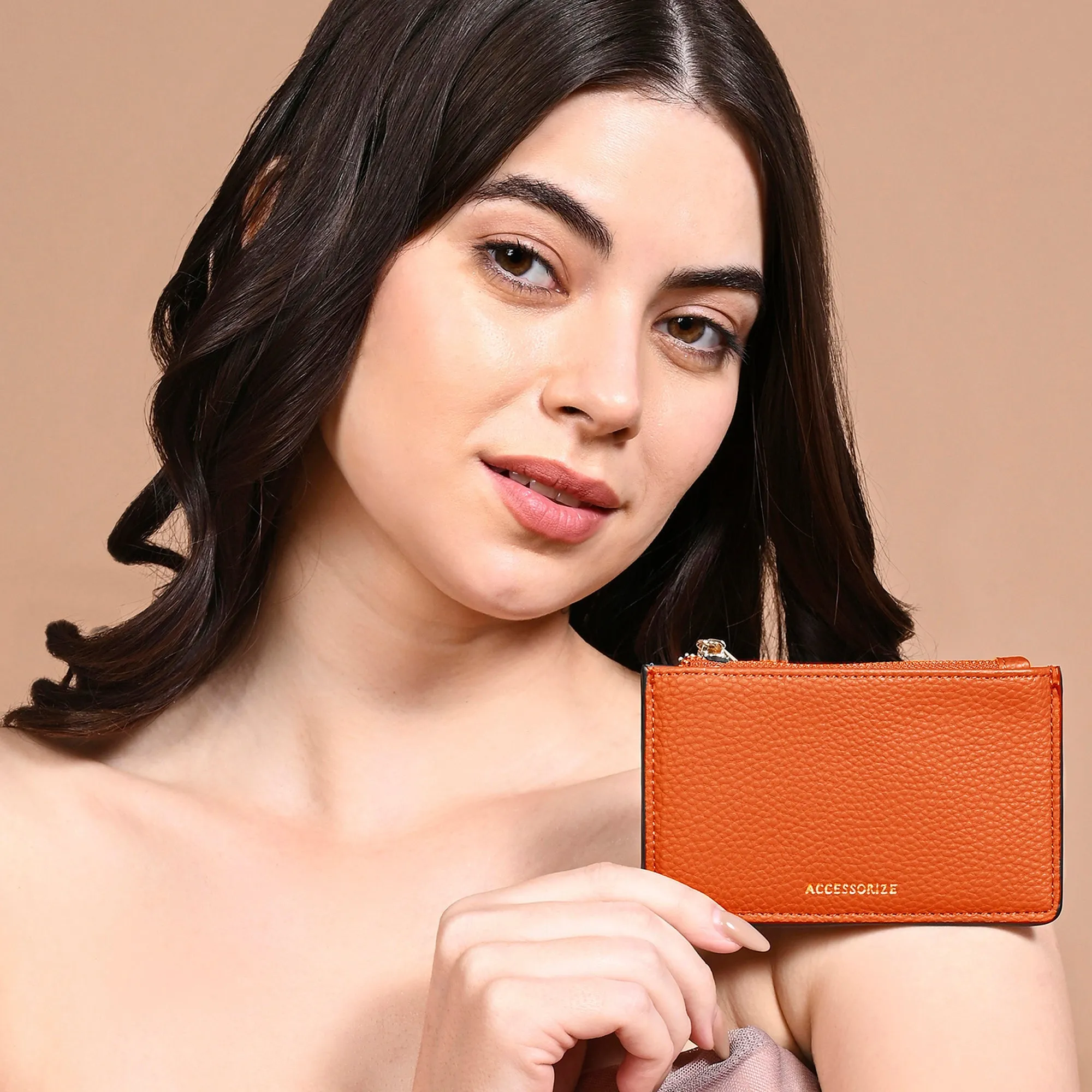 Accessorize London Women's Orange Classic Cardholder