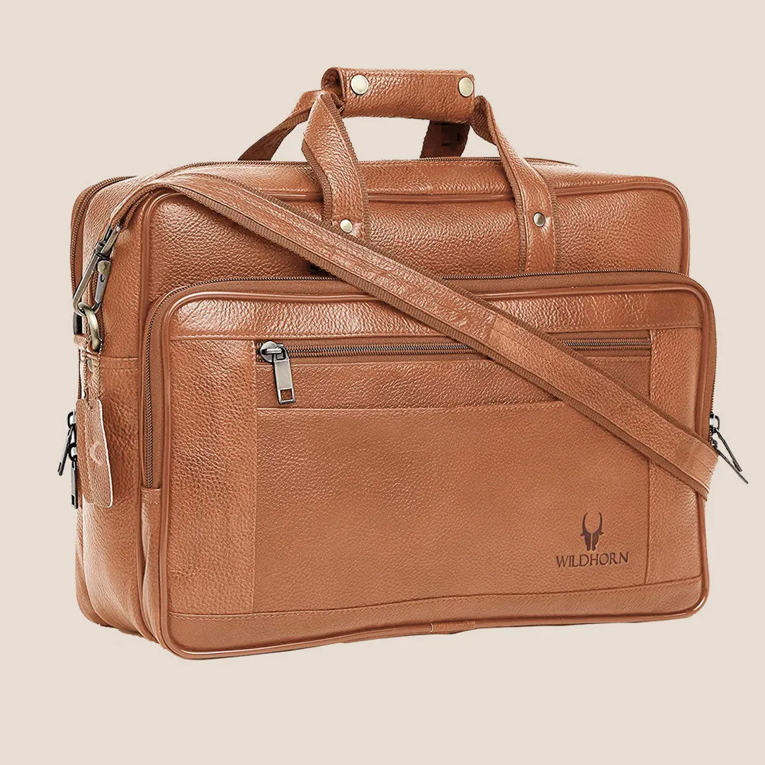 ALFORD Leather Laptop Messenger Bag for Men