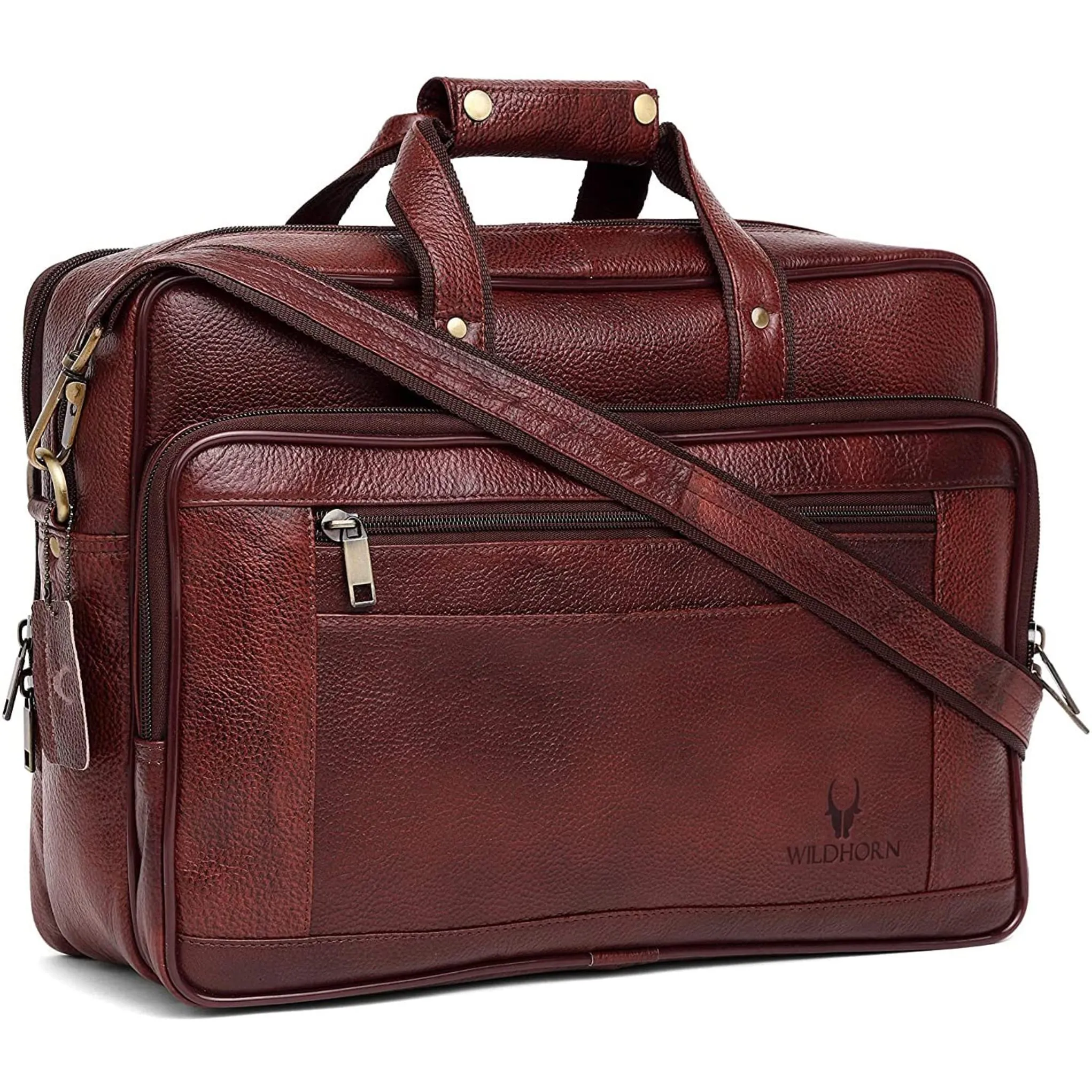 ALFORD Leather Laptop Messenger Bag for Men