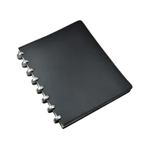 Atoma Pur Disc-Bound Refillable 165 x 210 Notebook Black Leather