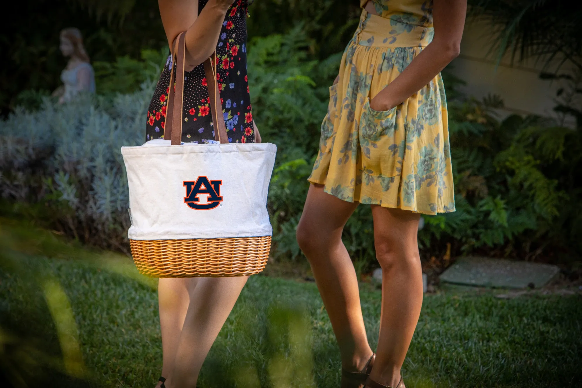 Auburn Tigers - Coronado Canvas and Willow Basket Tote