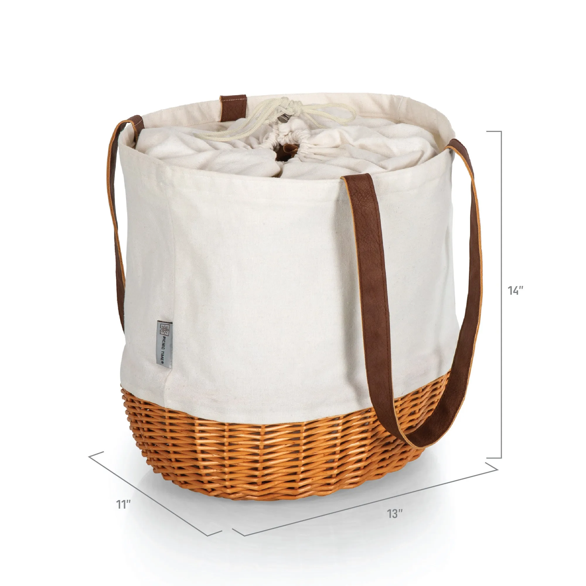 Auburn Tigers - Coronado Canvas and Willow Basket Tote