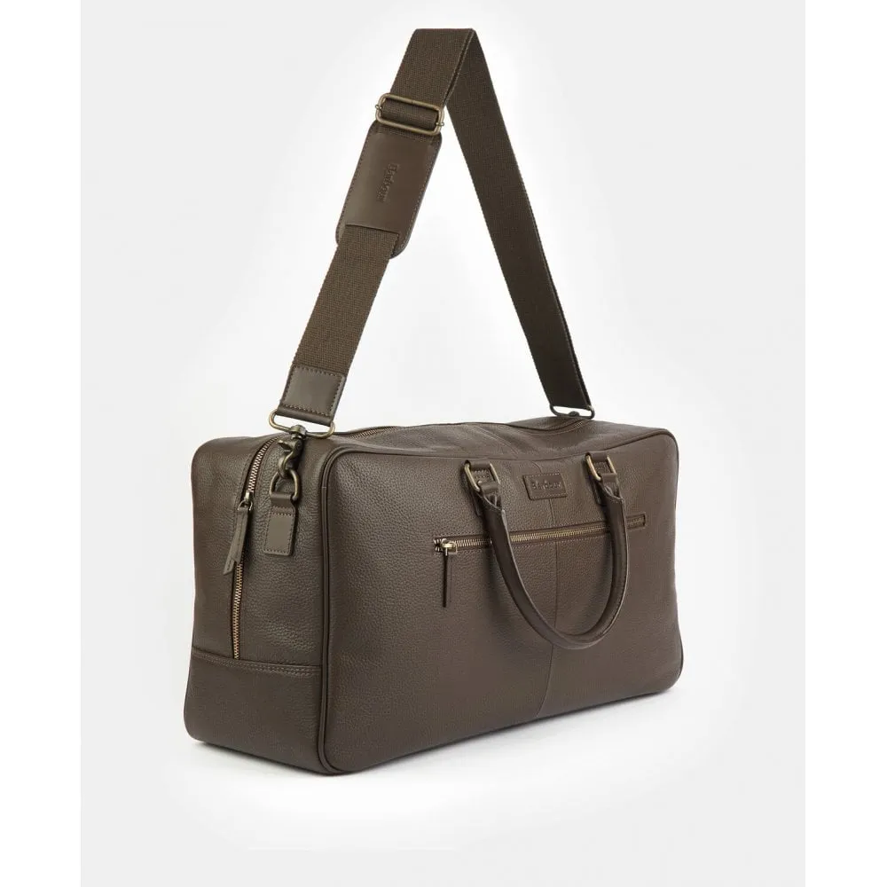 Barbour Highgate Leather Holdall - Dk Brown