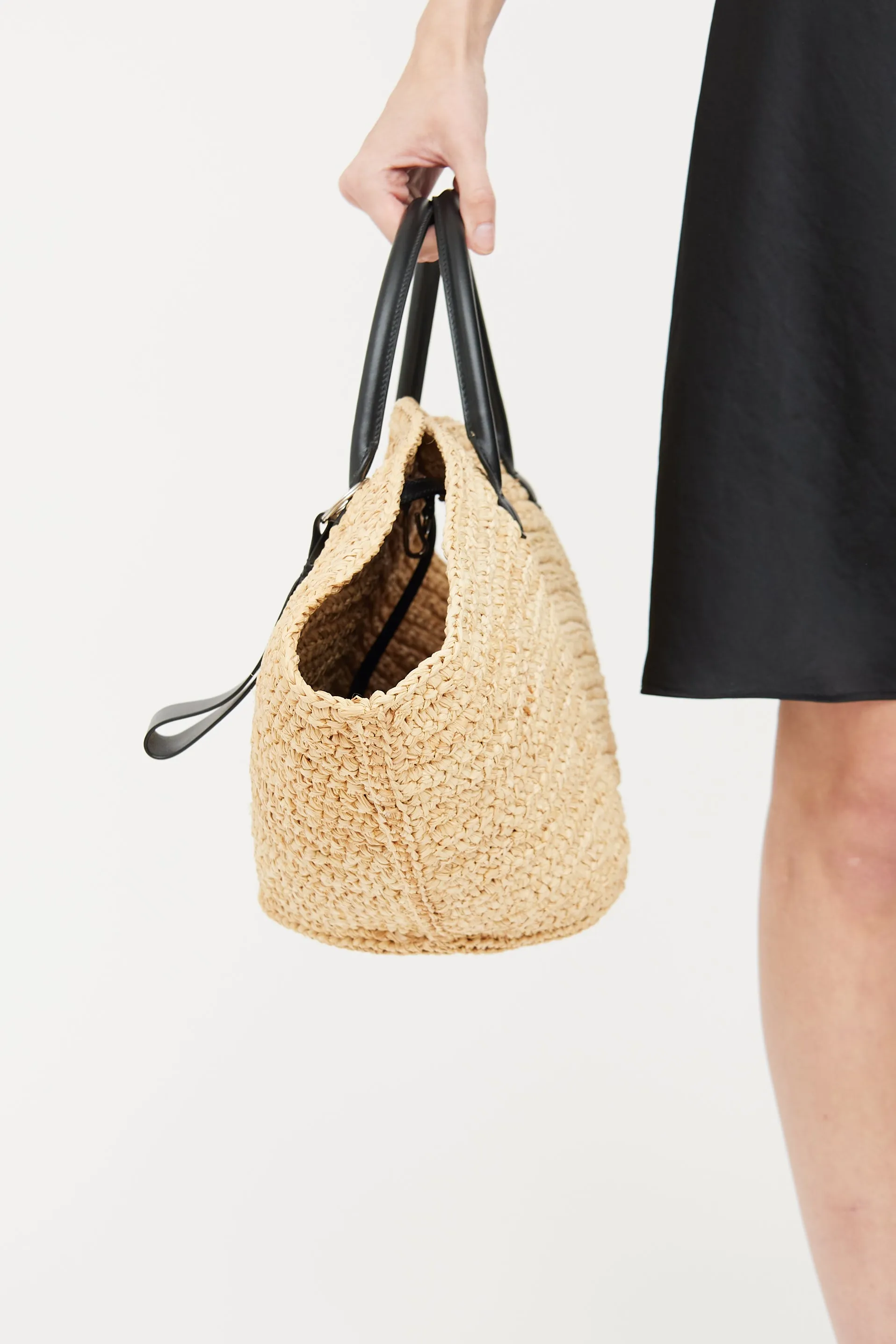 Beige Woven Raffia Sombrero Bag