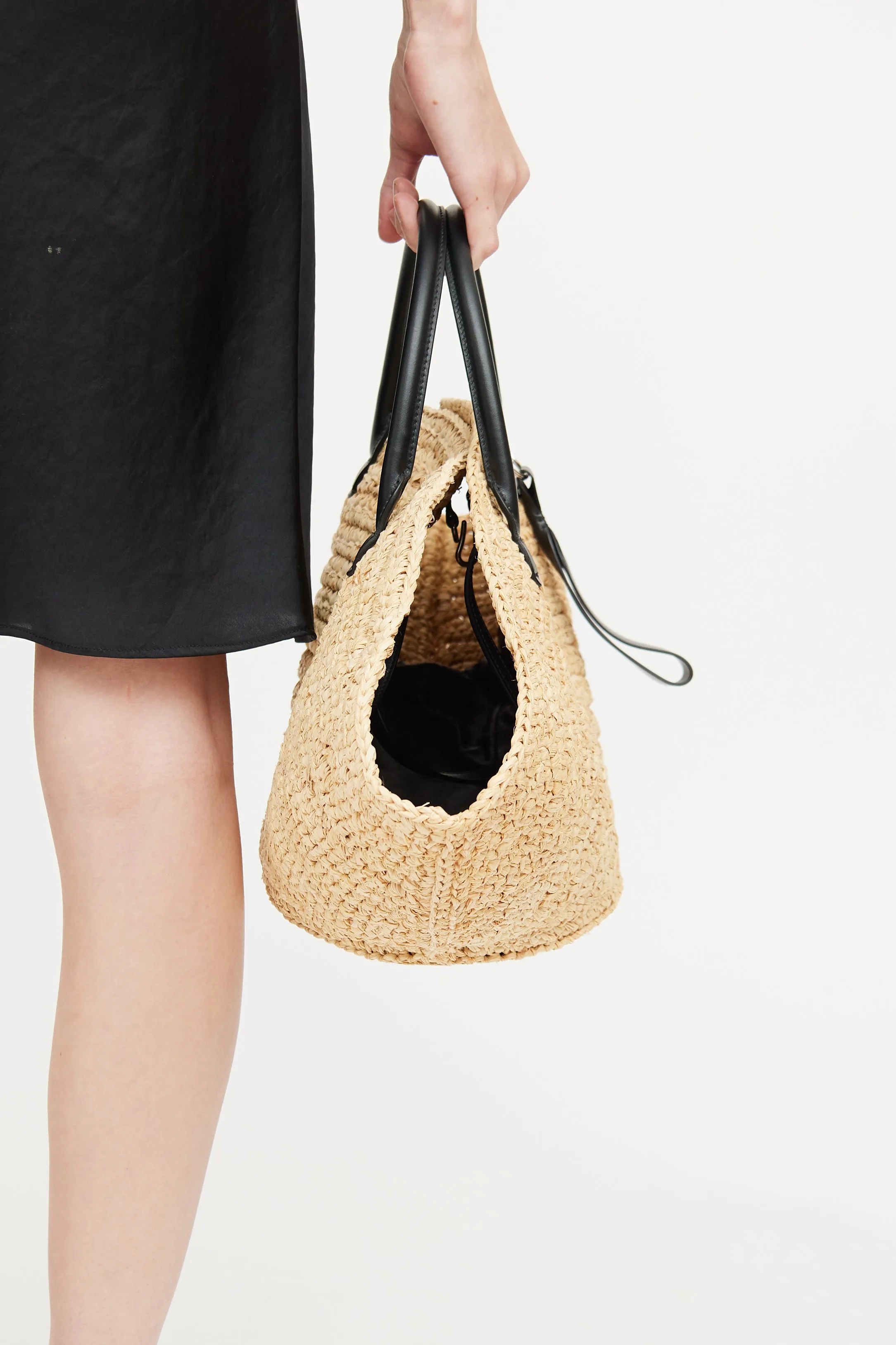 Beige Woven Raffia Sombrero Bag