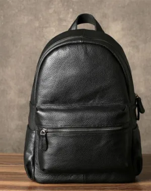 Black Leather Mens Cool Backpacks Large Travel Backpacks Hiking Backpacks for men