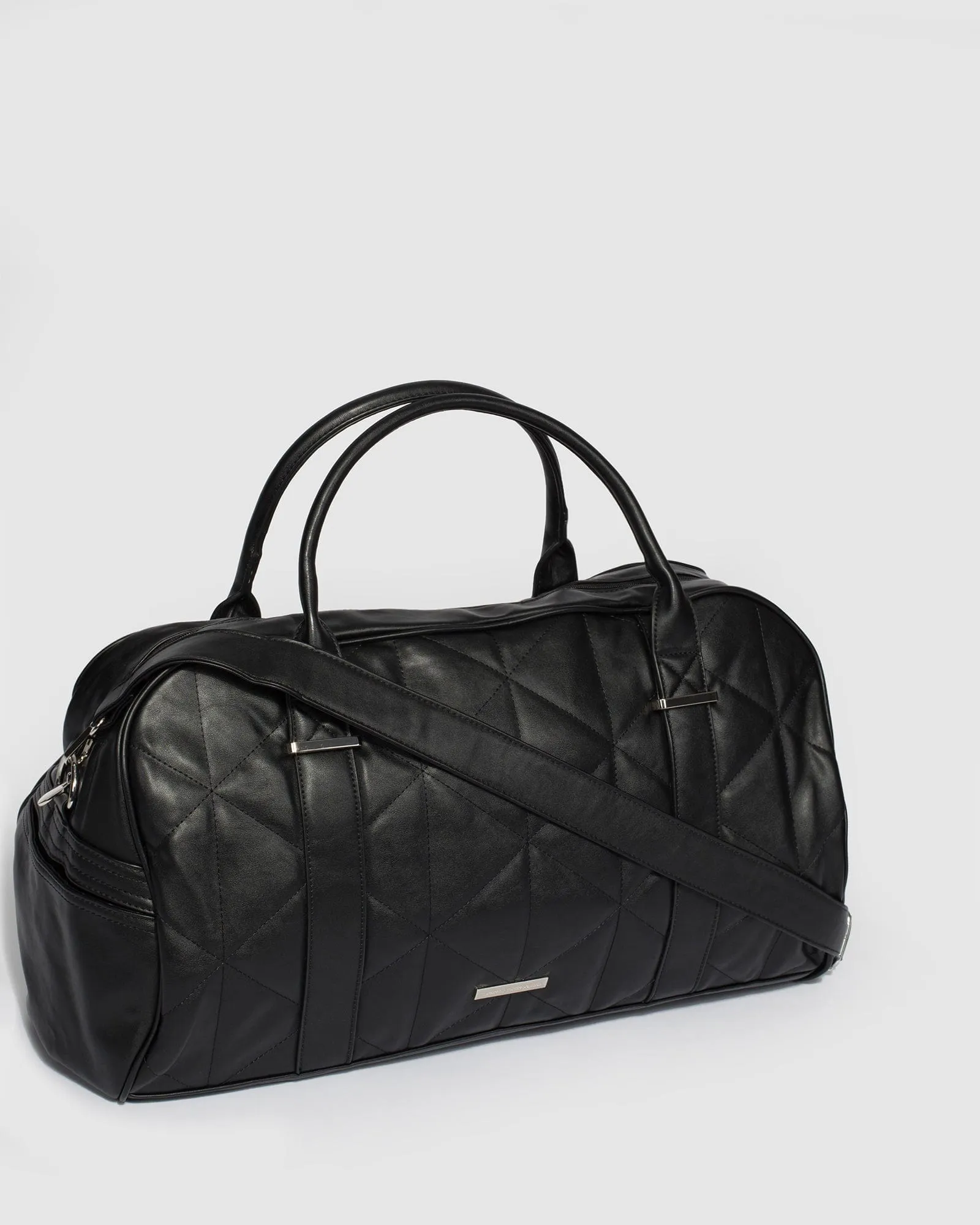 Black Quilted Weekender Bag