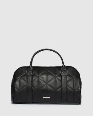 Black Quilted Weekender Bag