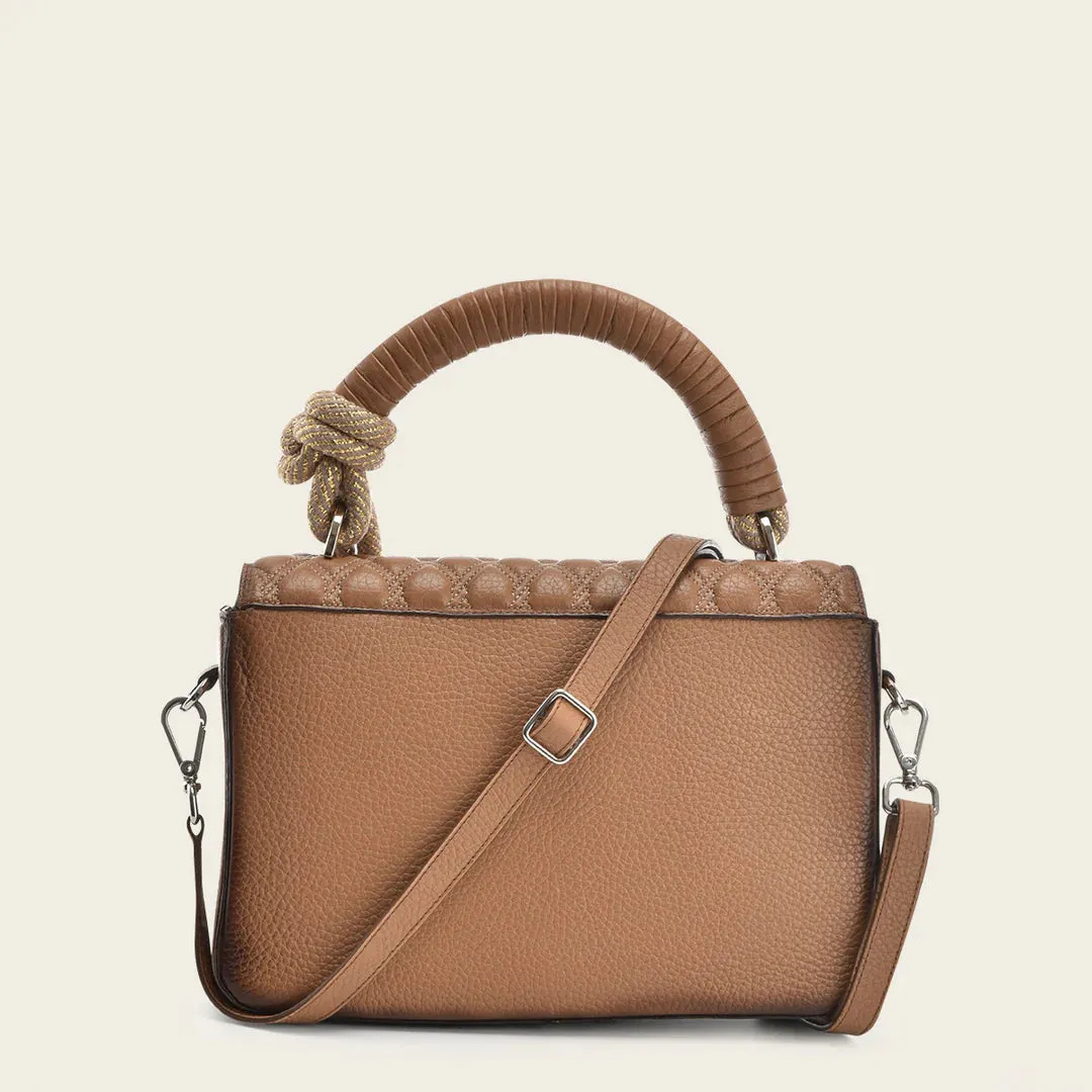 BOD0URS- Cuadra almond casual western cowhide leather bag for women