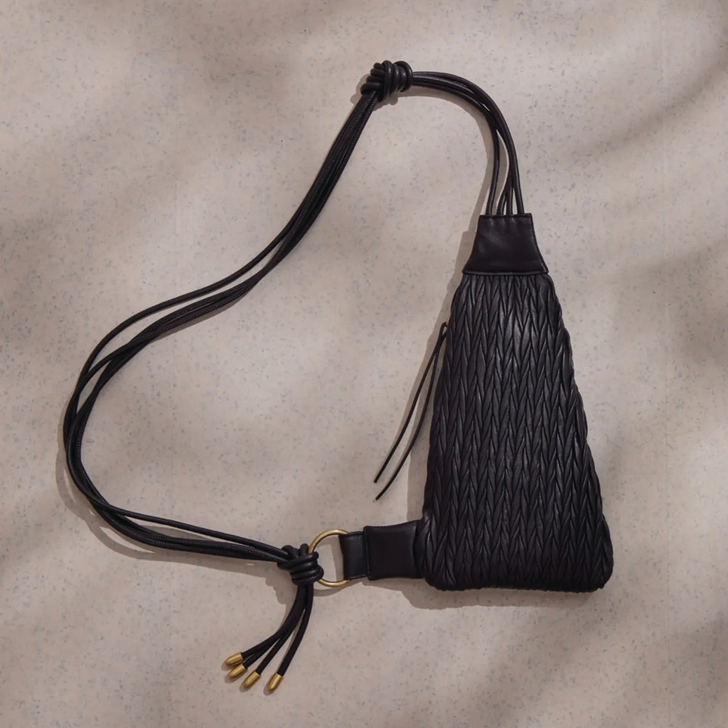 Bodhi Sling In Soft Pleated Leather - Black