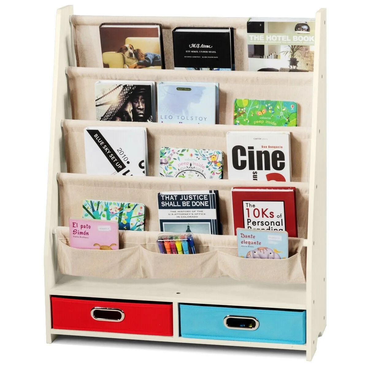 Bookrack & Toy Organizer - Beige