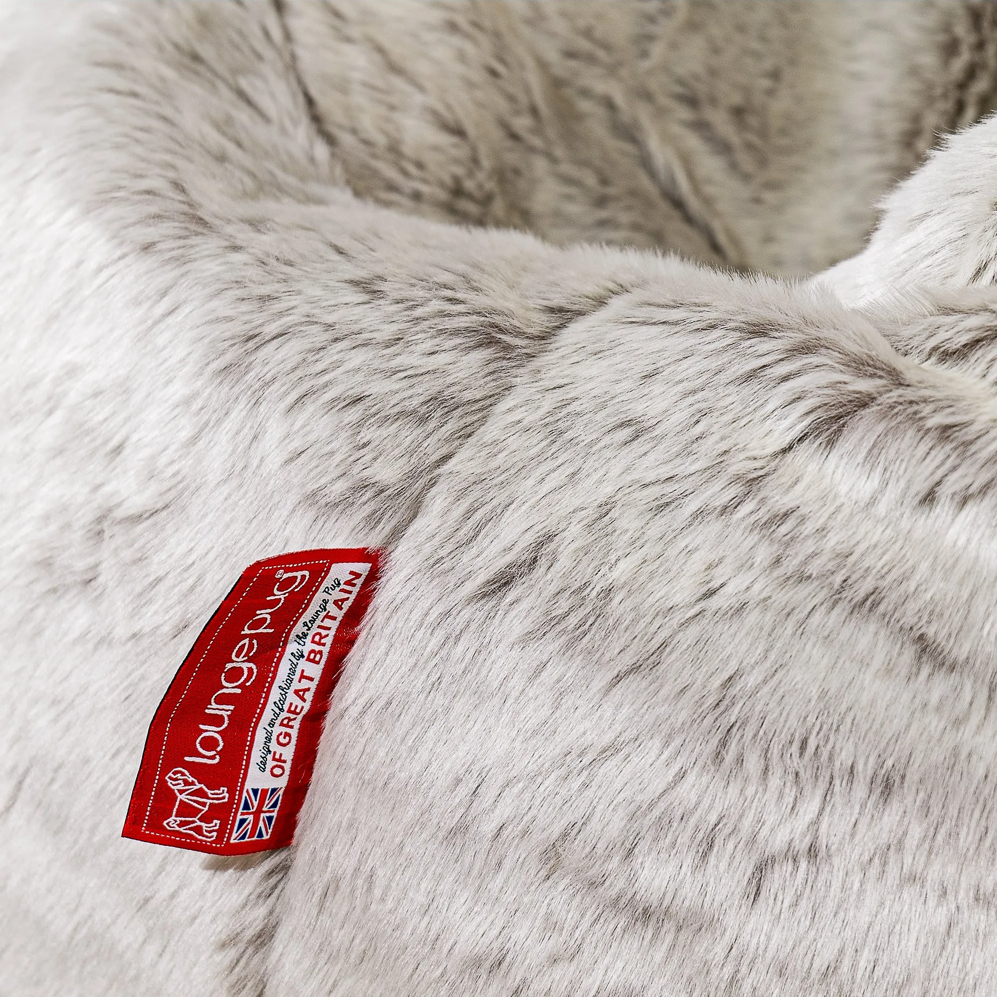 Bubble Bean Bag Chair - Fluffy Faux Fur Rabbit Light Grey