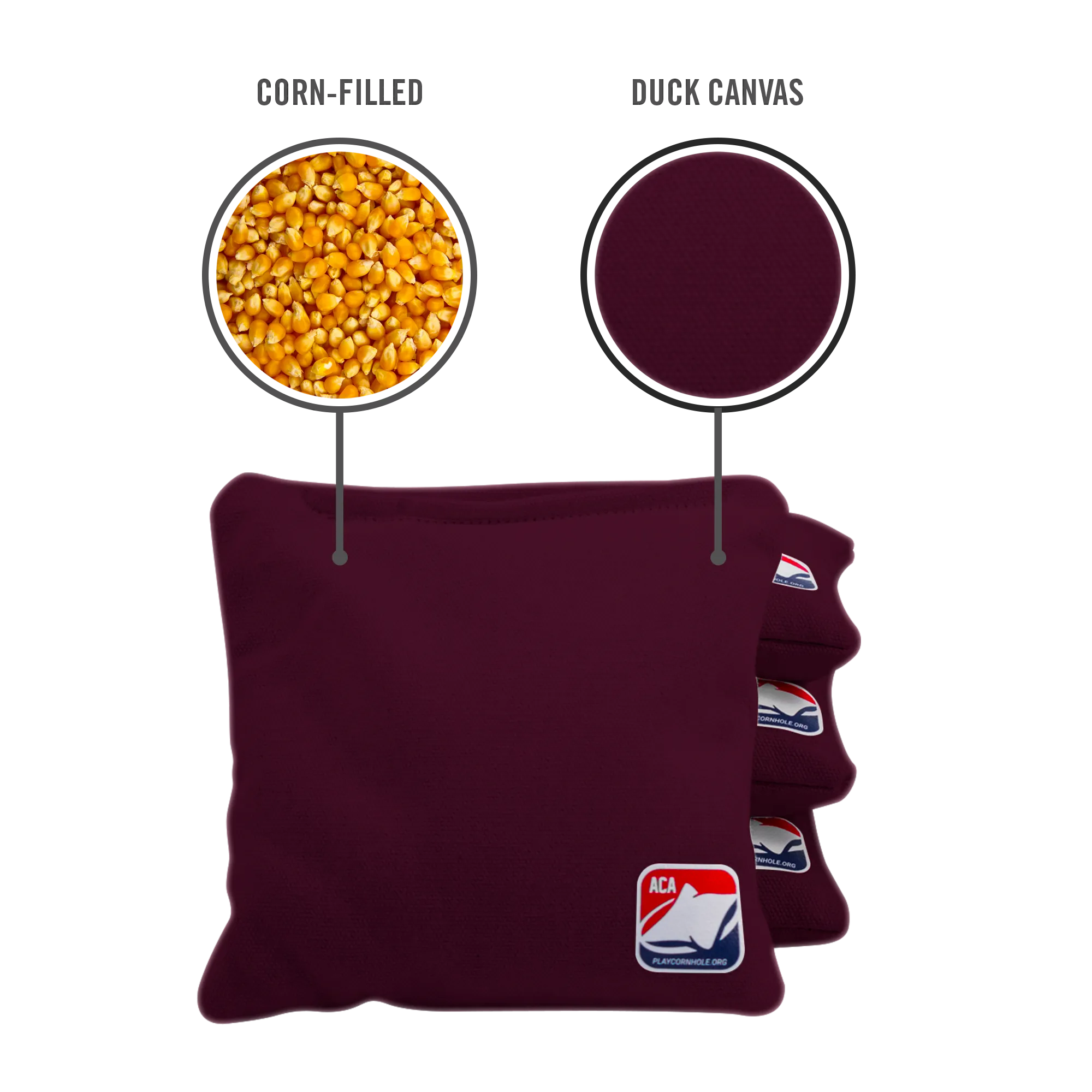 Burgundy Daily 66 Cornhole Bags