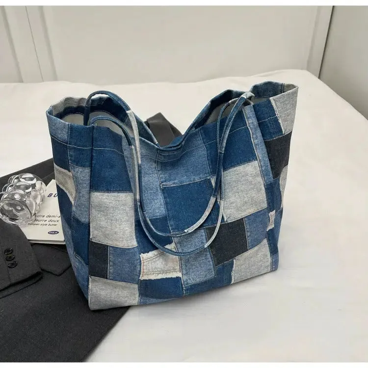 Casual Checkered Tote Bag