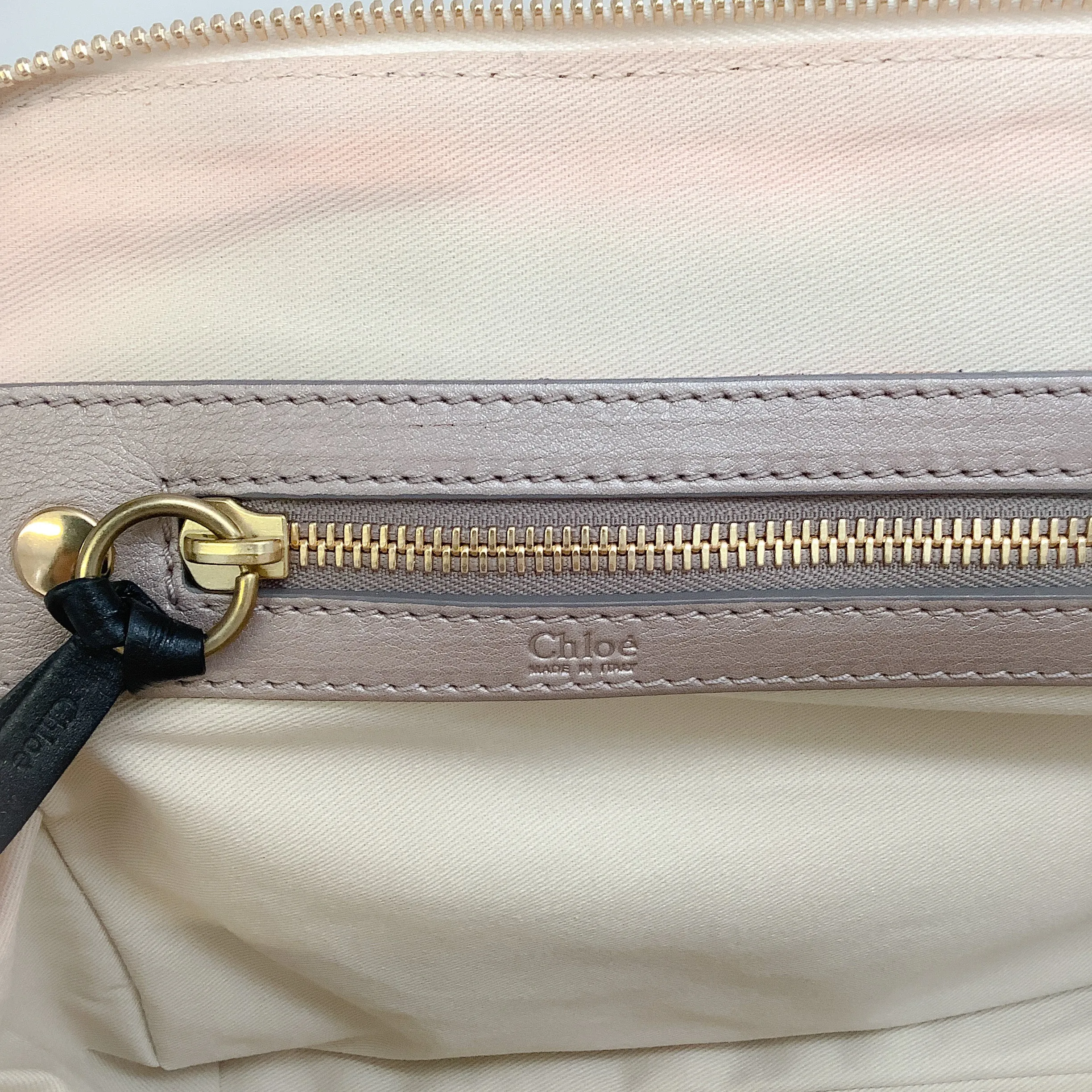 Chloe Ivory Leather Quilted Satchel