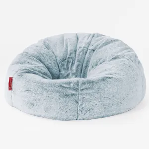 Classic Bean Bag Chair - Fluffy Faux Fur Rabbit Dusty Blue