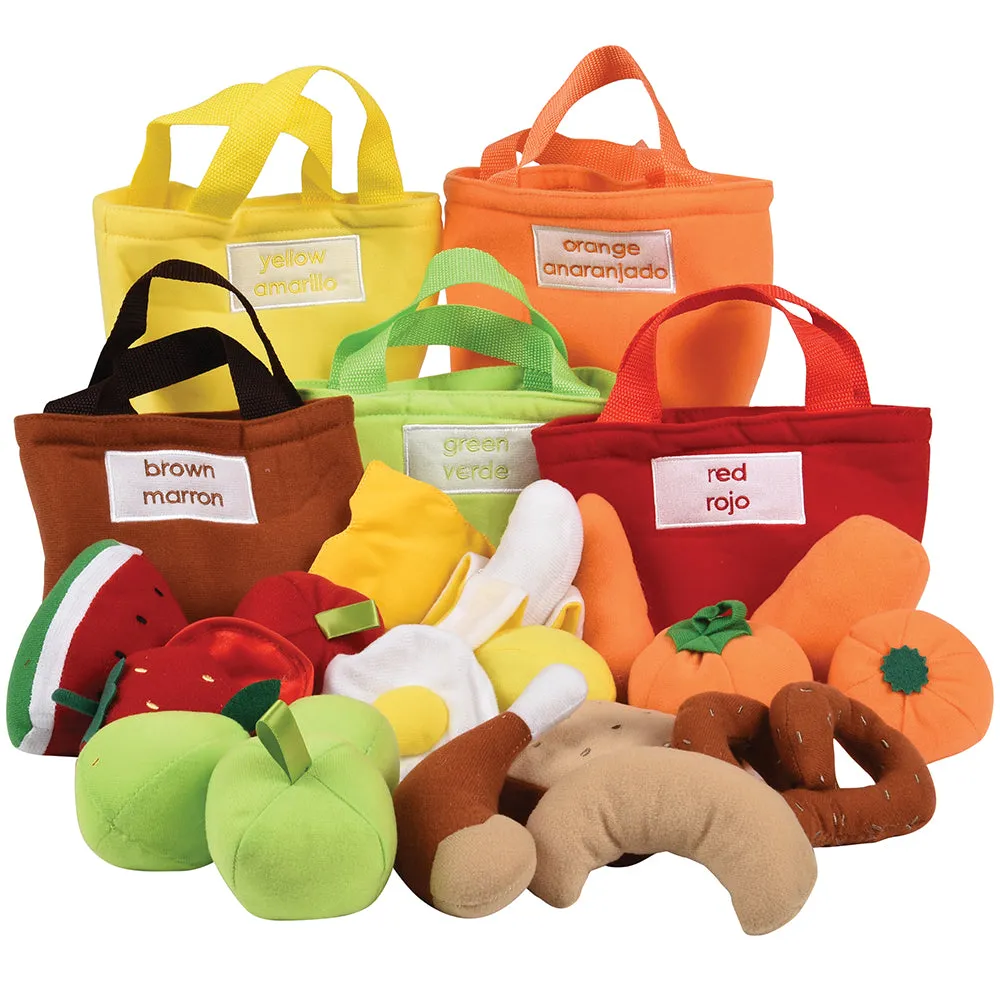 Color Sorting Food Bag Set | 24-Piece Soft & Washable Early Learning Toy