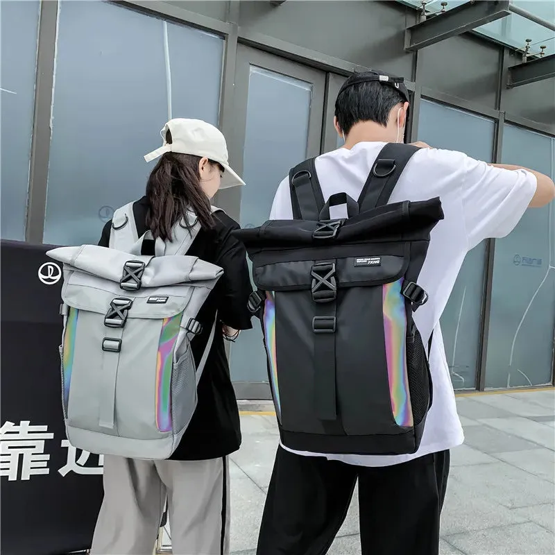 Colorful Reflective Patchwork Casual Backpack