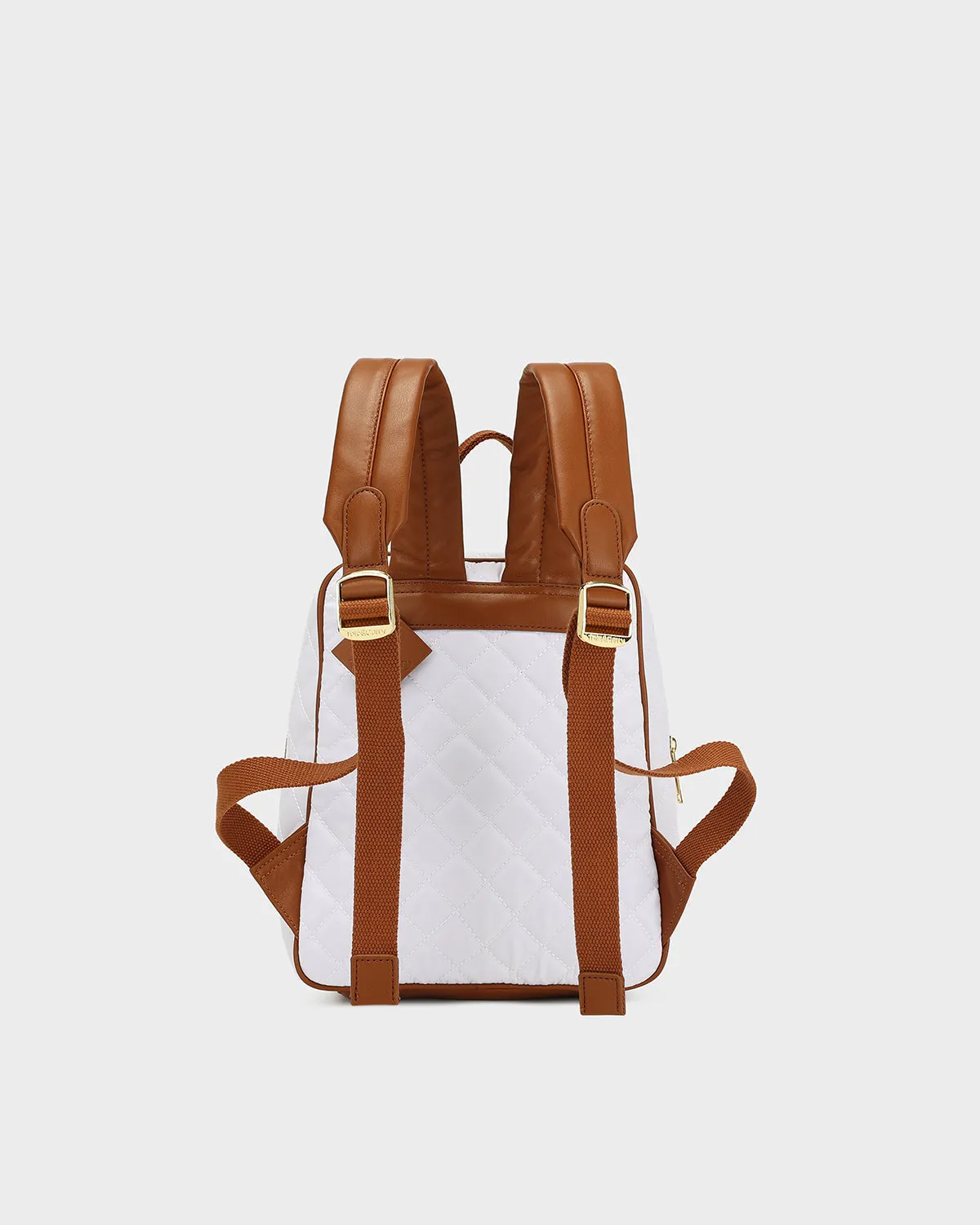 Diamond Stitch Backpack in White