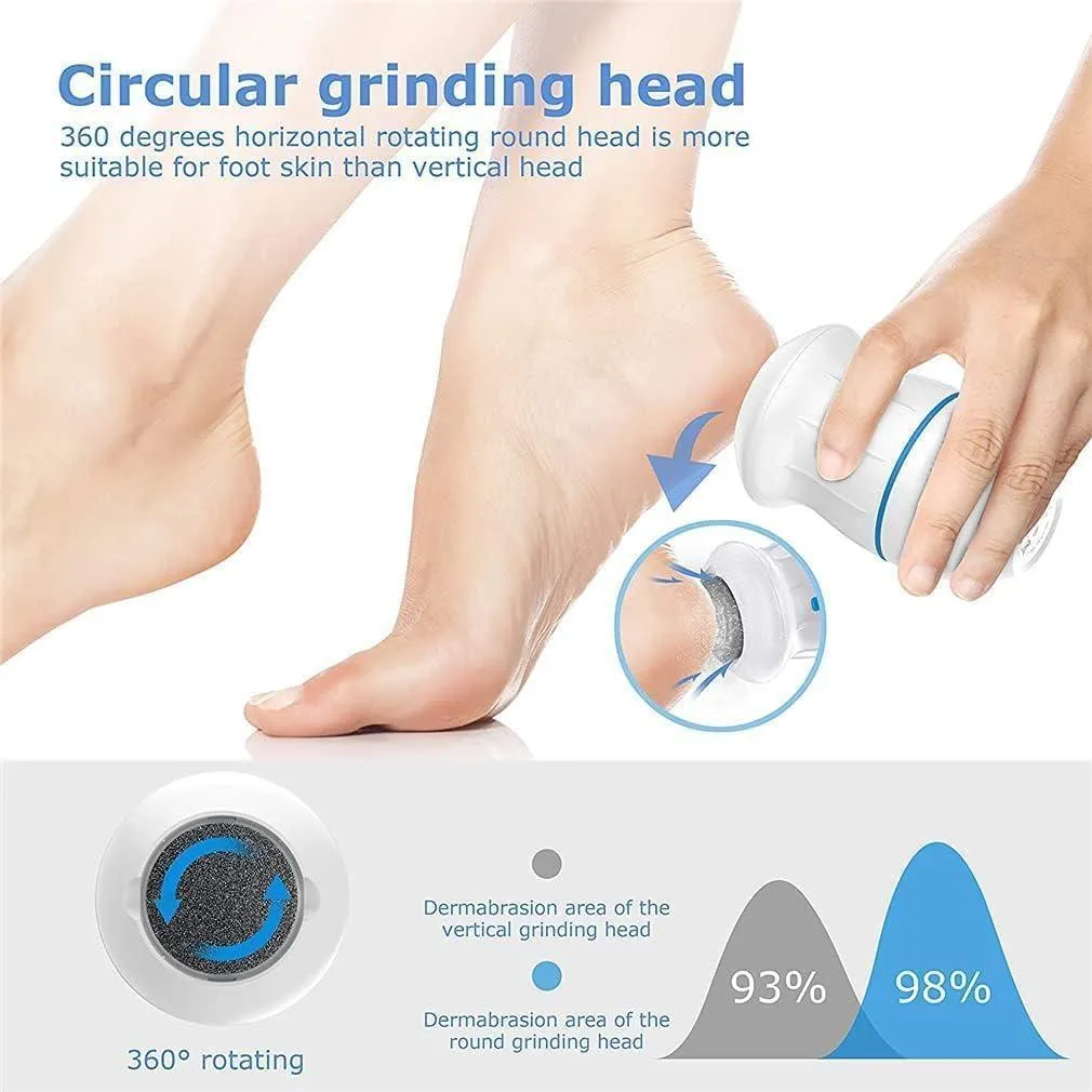 Electric Callus Remover with Built-In Vacuum & Foot Grinder Head