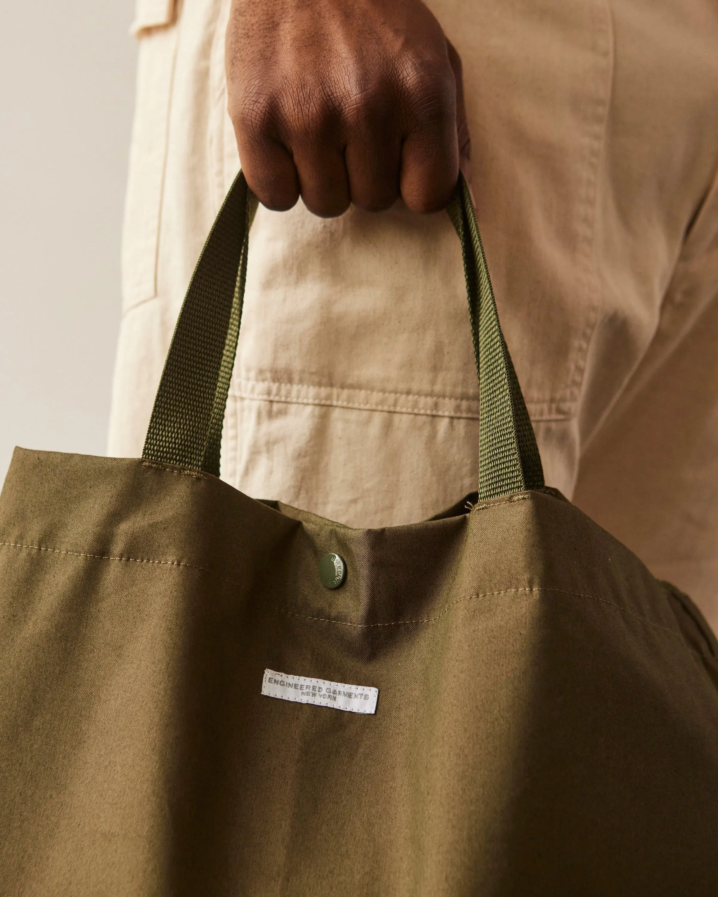 Engineered Garments Weather Poplin Carry All Tote, Olive