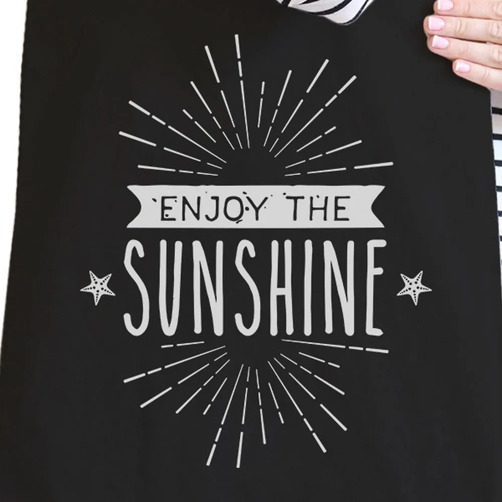 Enjoy The Sunshine Black Canvas Bags