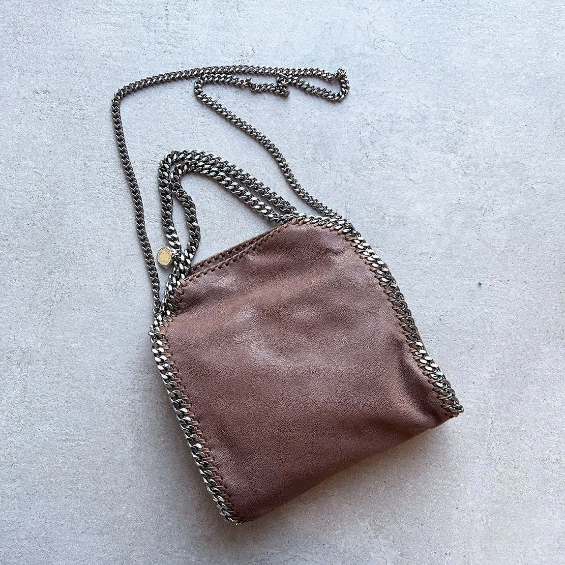 Falabella Mini Tote Bag Eco Deer (S), Dark Taupe