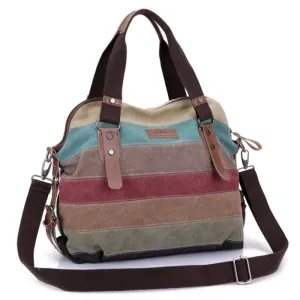 Famous Brand Women Canvas Shoulder Casual Beach Bag