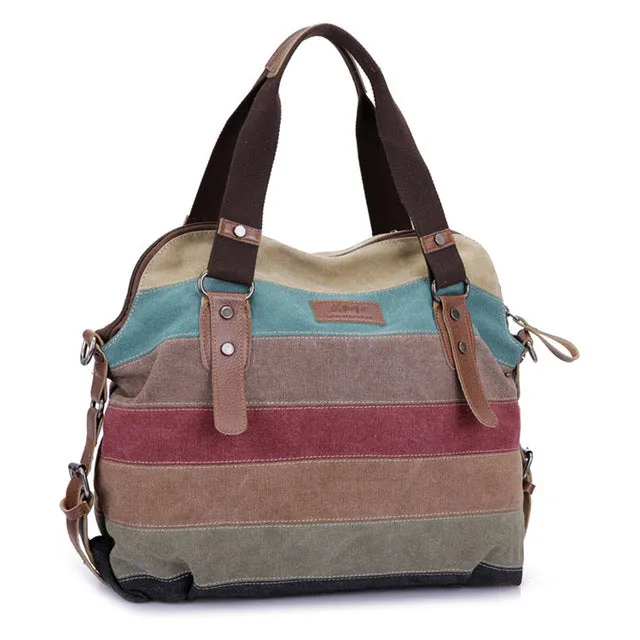 Famous Brand Women Canvas Shoulder Casual Beach Bag