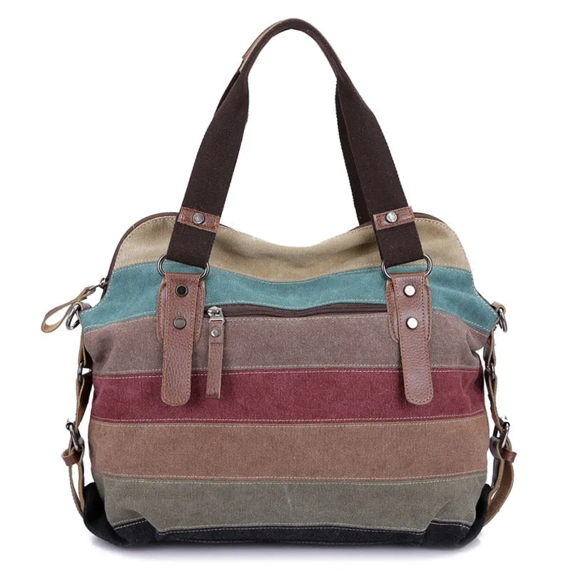 Famous Brand Women Canvas Shoulder Casual Beach Bag