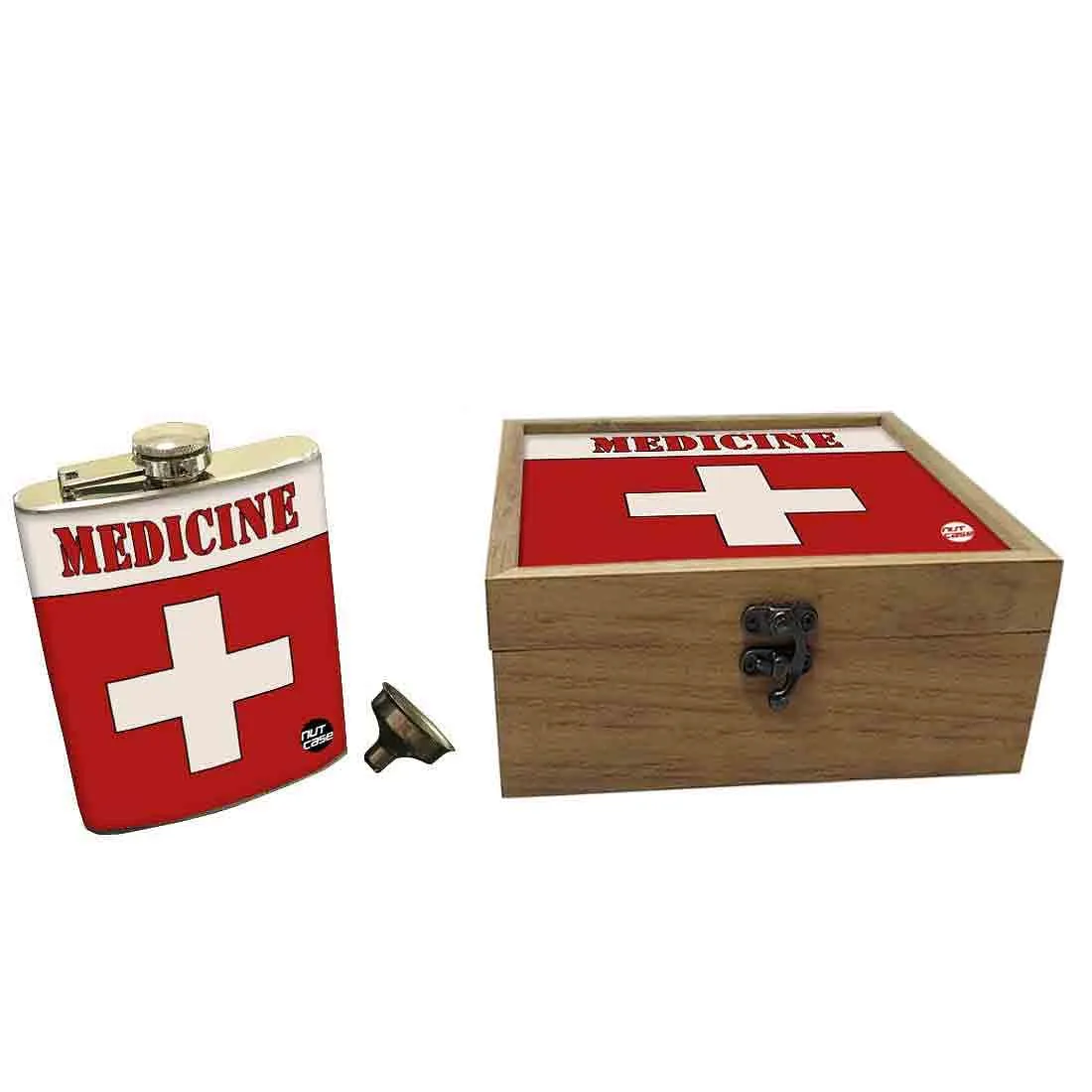 Funny Hip Flask Gift Box - Medicine