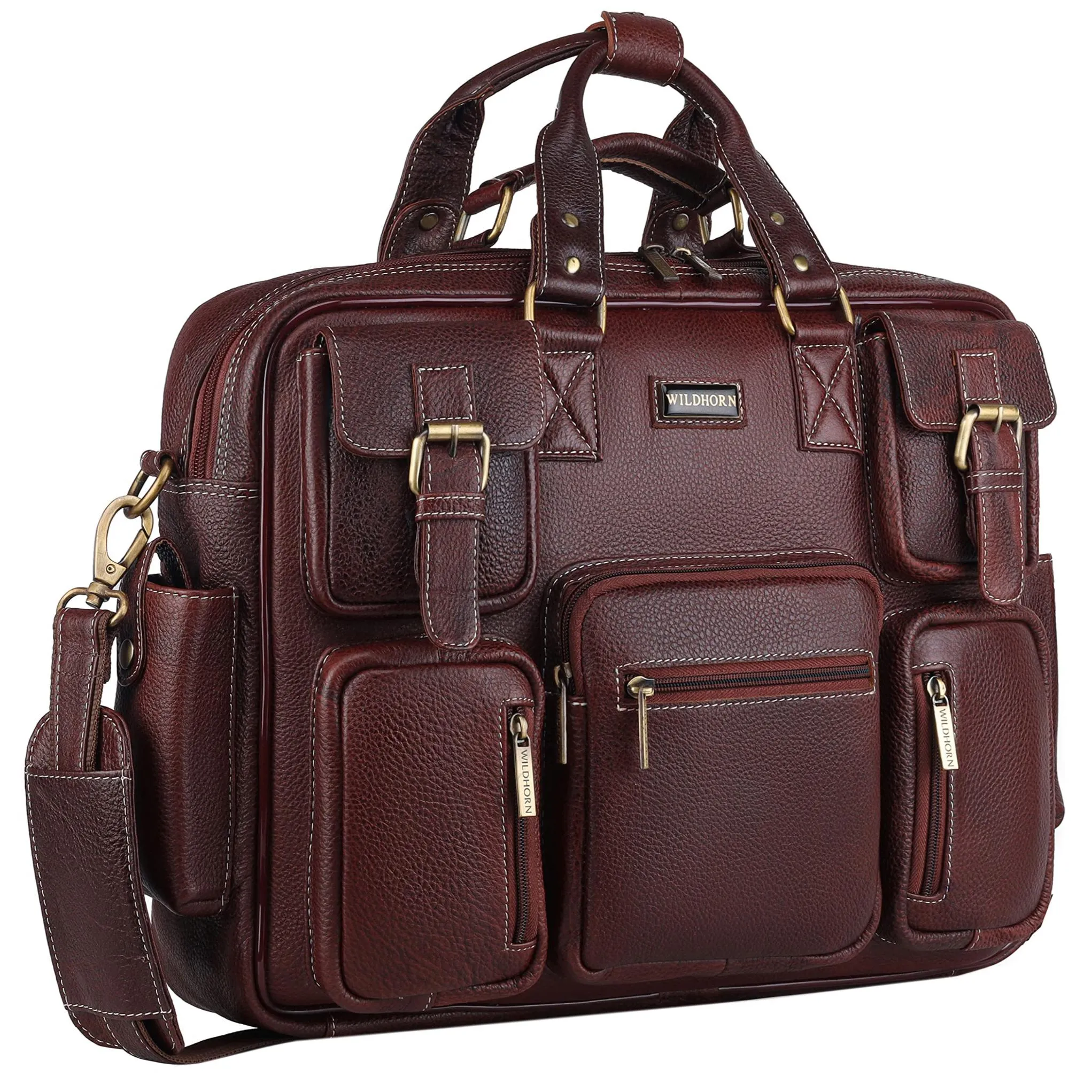 HAMPTON Leather Laptop Messenger Bag for Men