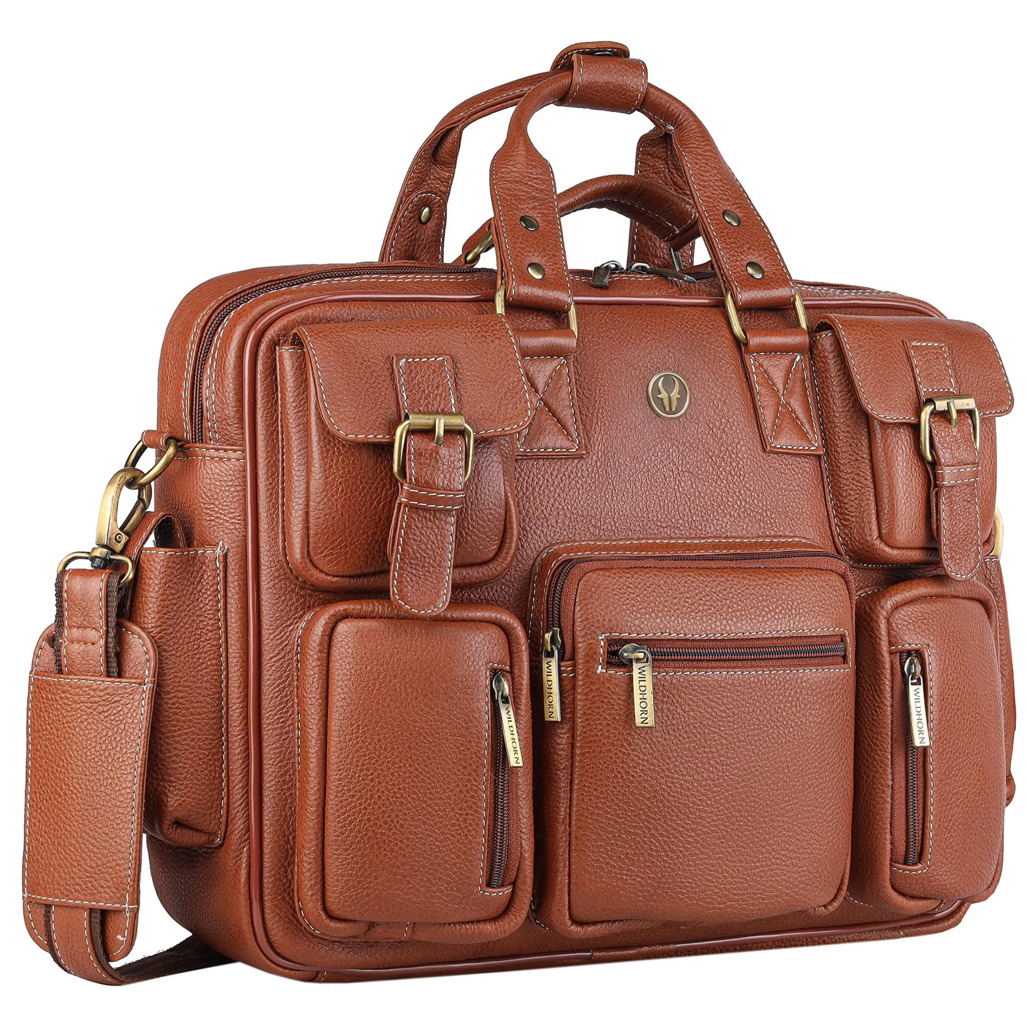 HAMPTON Leather Laptop Messenger Bag for Men