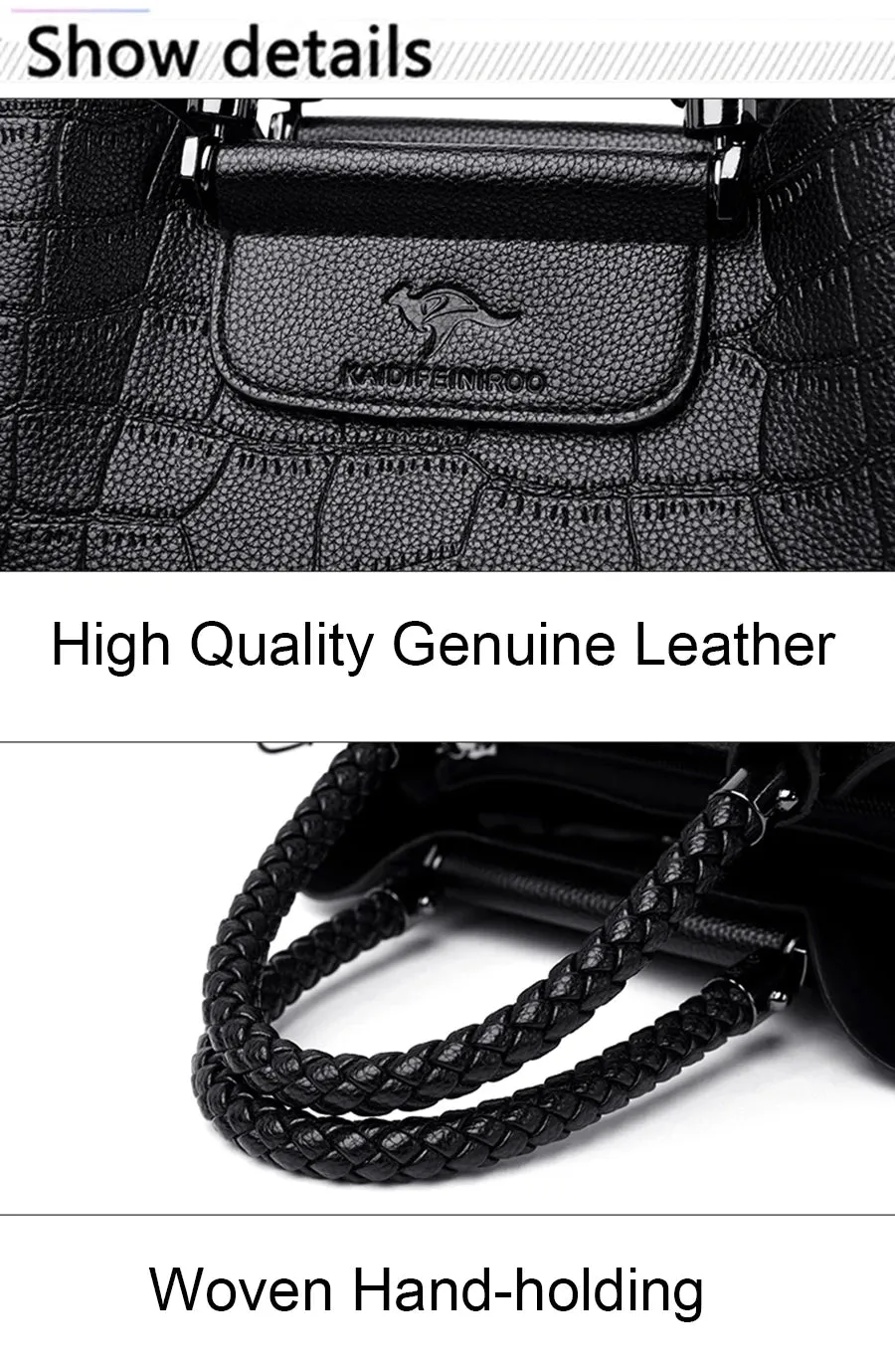 Hand-Knitted Genuine Leather Crossbody/ Shoulder Bags