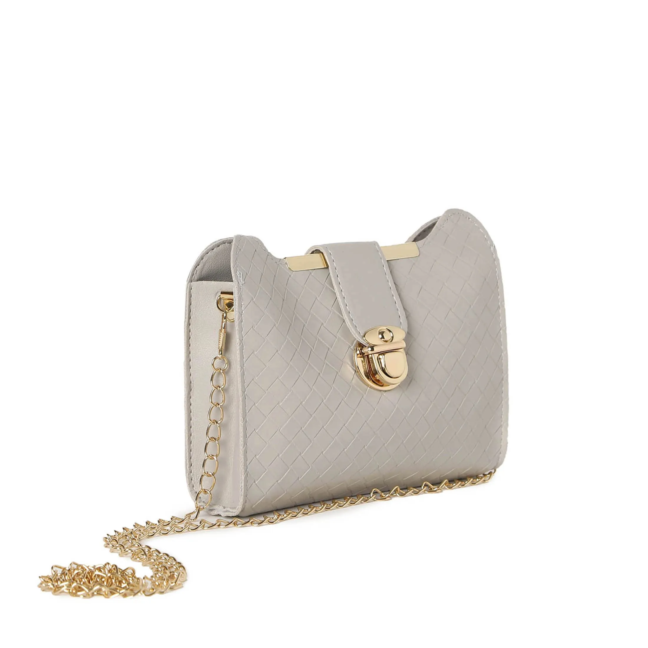 Haute Sauce Woman grey textured sling bag (HSSB1269)