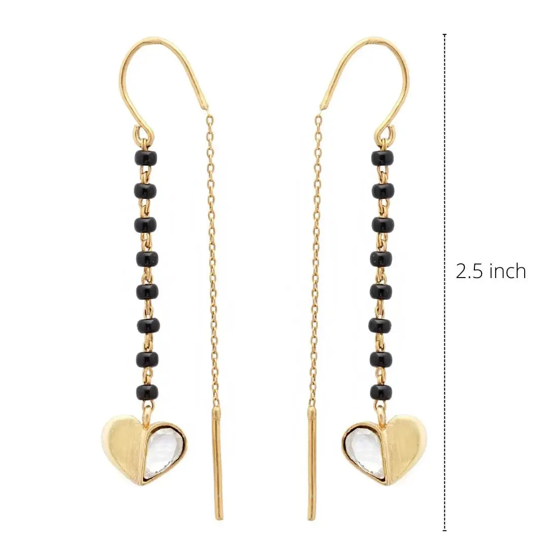 Kundan Heart Mangalsutra Earring