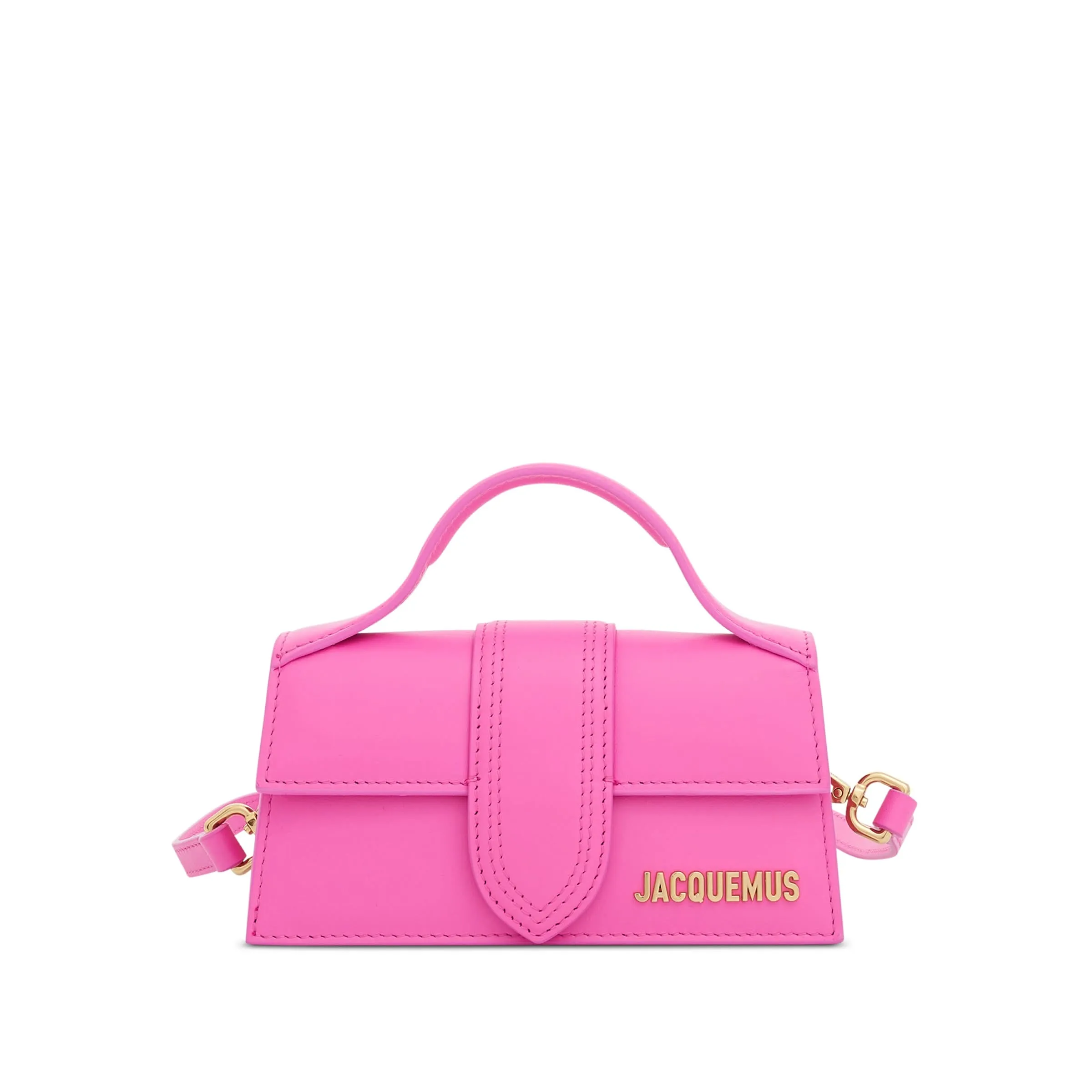 Le Bambino Mini Leather Bag in Neon Pink