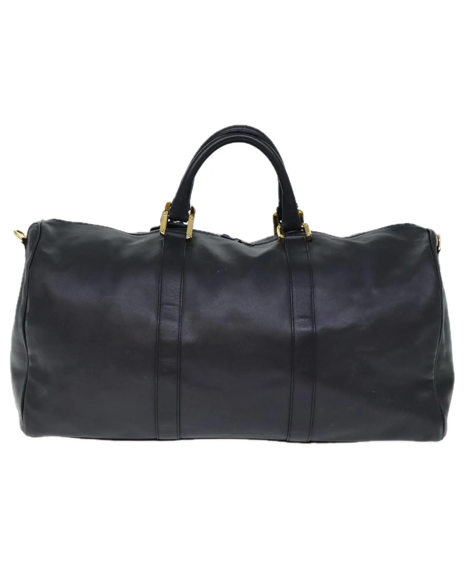 Leather 2way Boston Bag with Padlock and Clochette