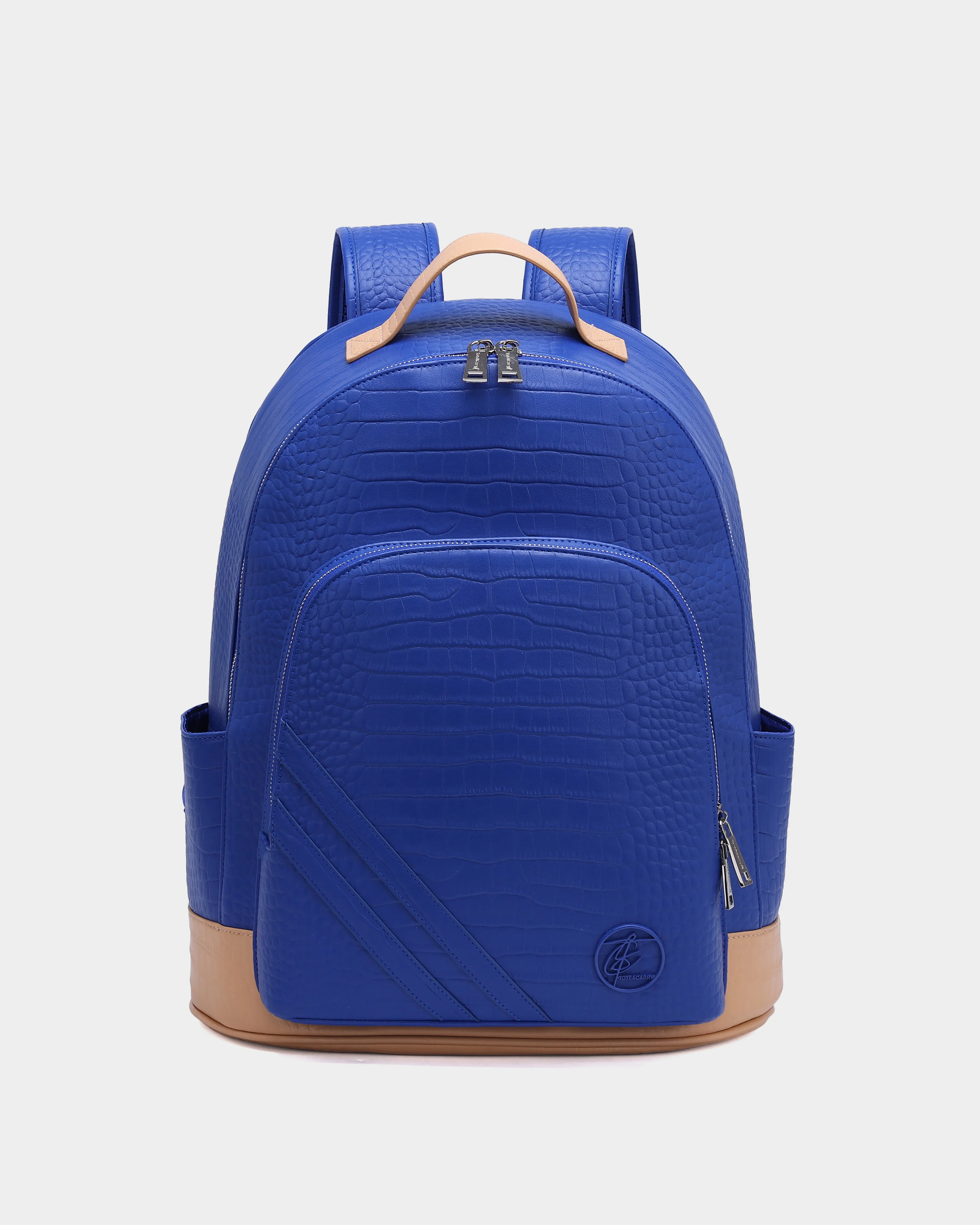 Leather Backpack in Blue