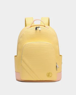 Leather Backpack in Yellow