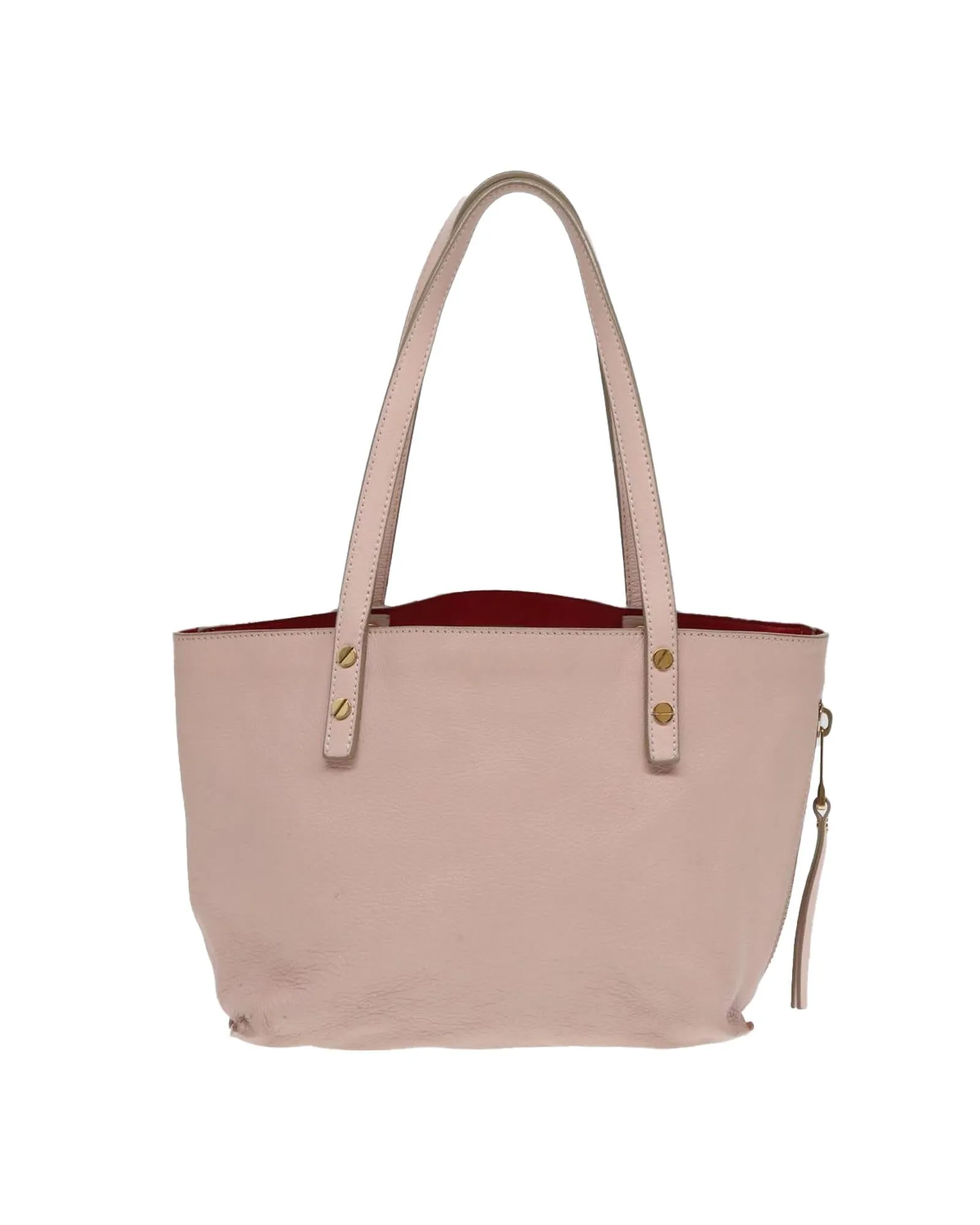 Leather Tote Bag with Gold Accents