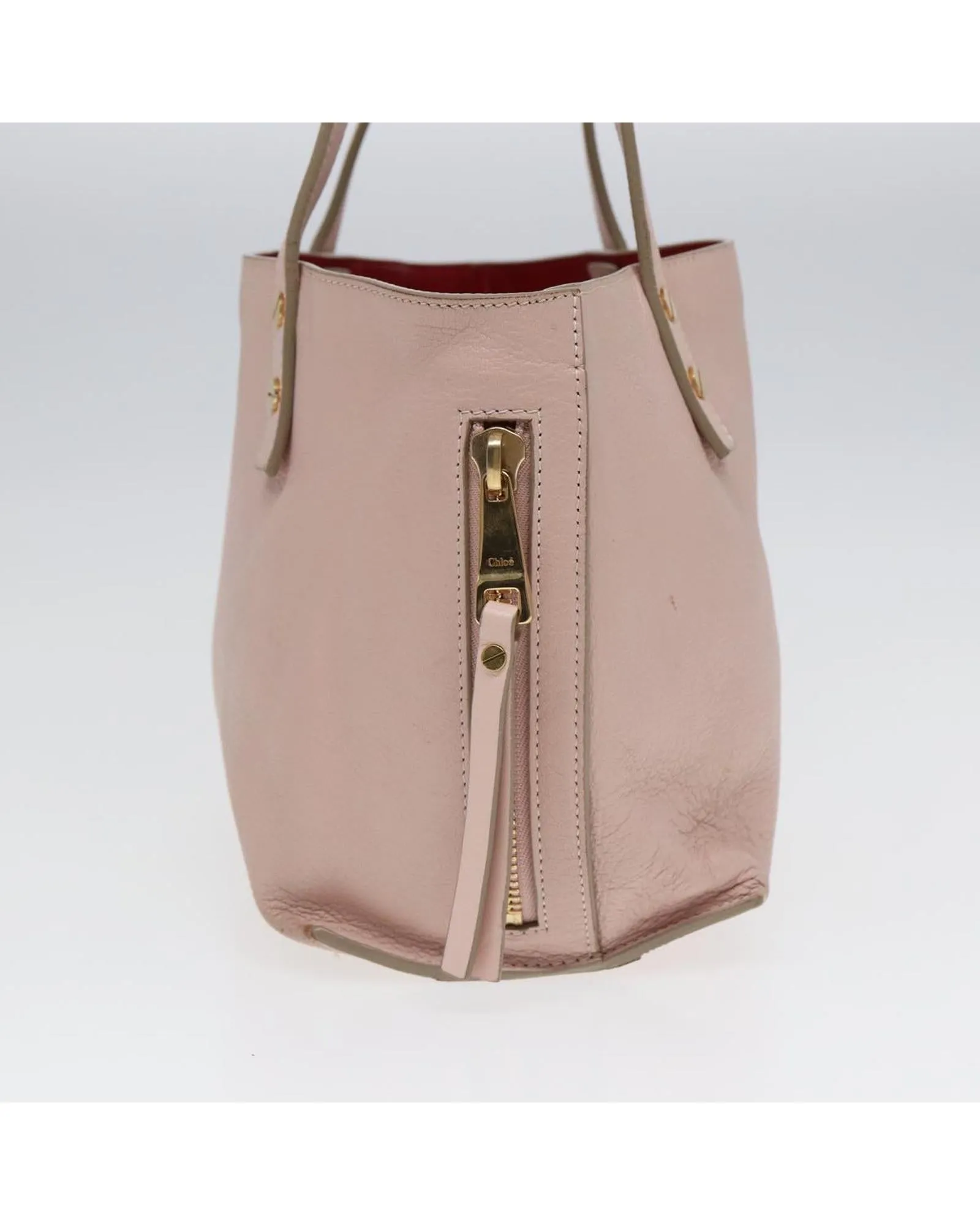 Leather Tote Bag with Gold Accents