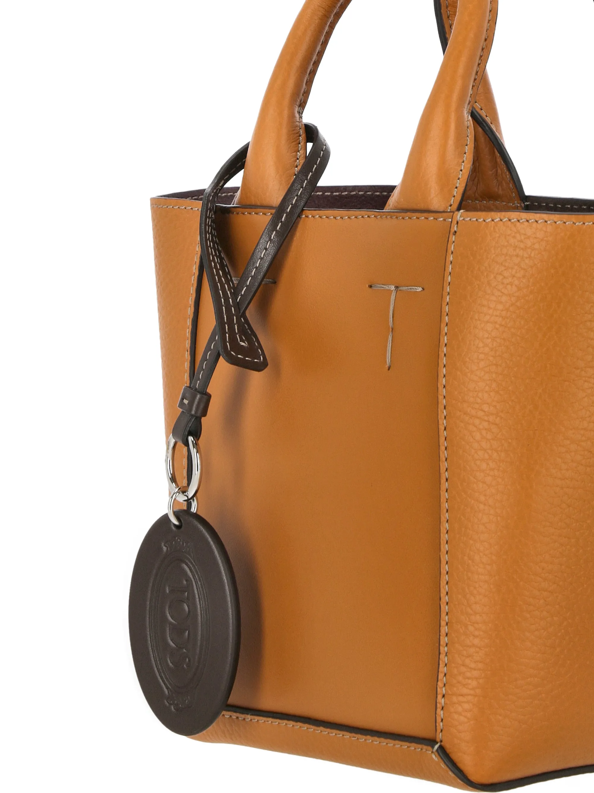 Medium Orange Pebbled Leather Bag