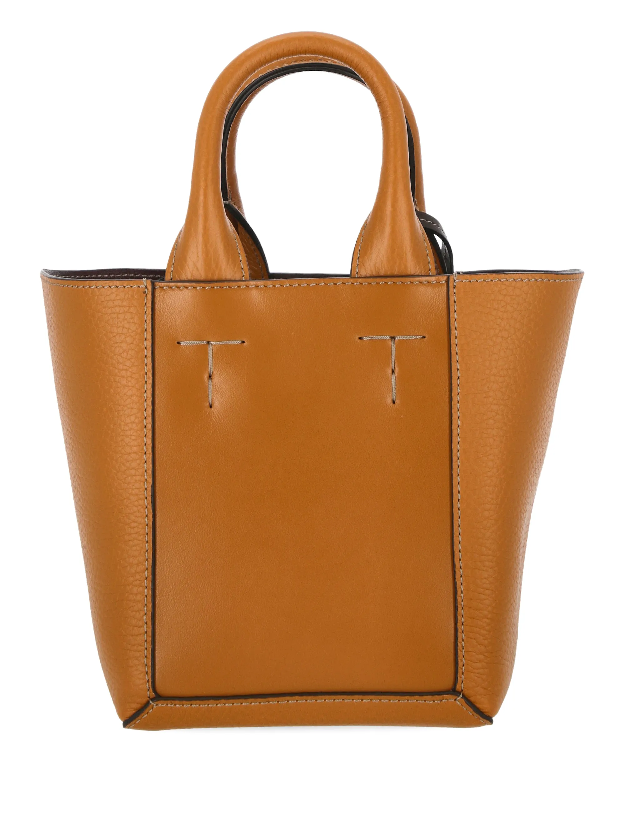 Medium Orange Pebbled Leather Bag